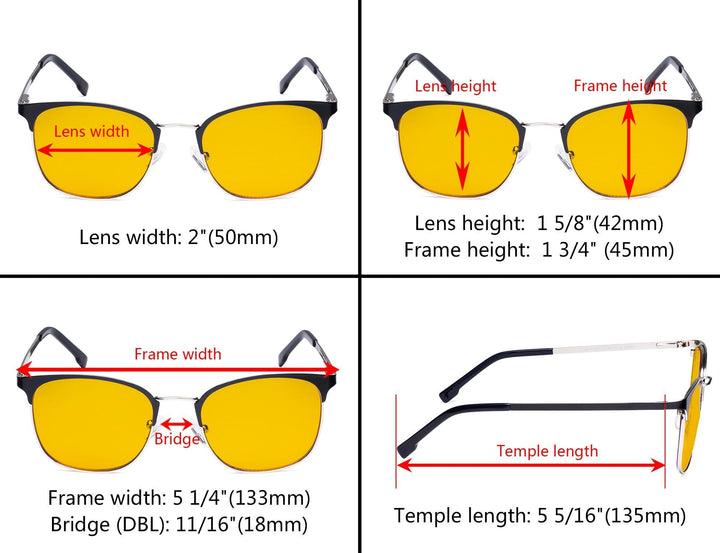 Blue Light Filter Glasses Classic Reading Glasses LX19018-BB90