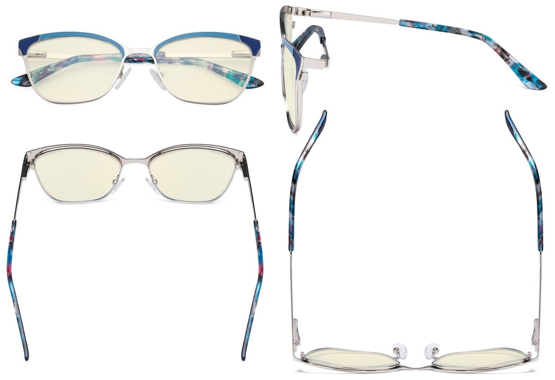 Ladies Stylish Blue Light Filter Eyeglasses LX19034-BB40