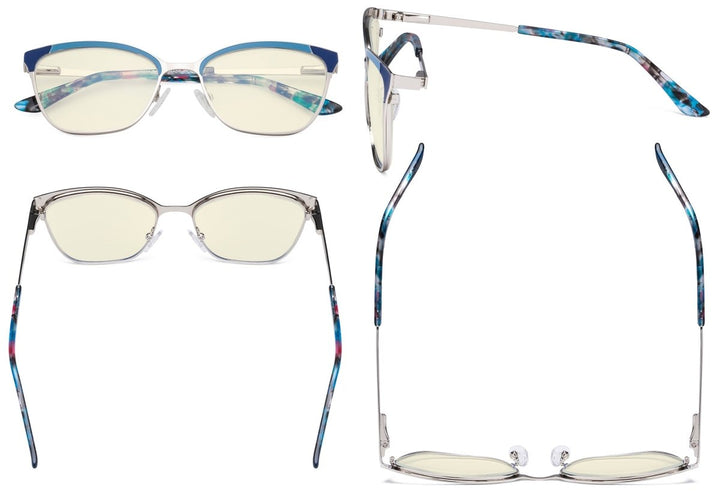 Ladies Stylish Blue Light Filter Eyeglasses LX19034-BB40
