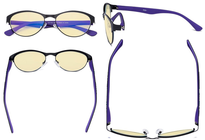 Metal Frame Cat-eye Blue Light Blocking Eyeglasses TM17004