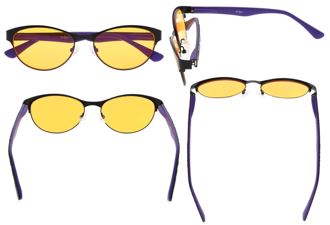 Cat-eye Blue Blocking Reading Glasses Nighttime Glasses LX17004-BB98