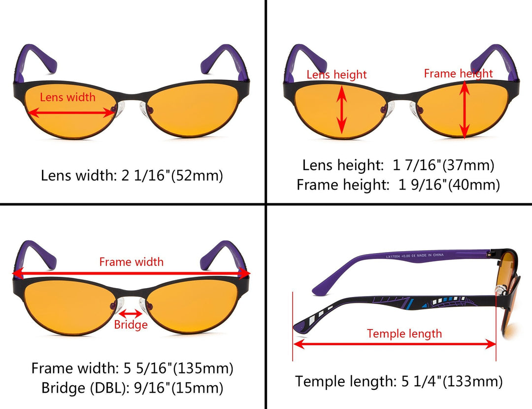 Cat-eye Blue Blocking Reading Glasses Nighttime Glasses LX17004-BB98