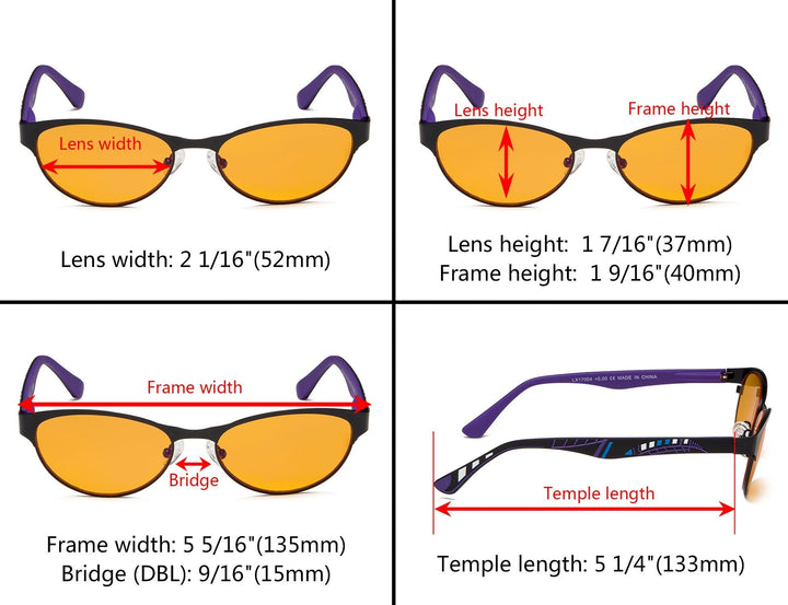 Cat-eye Blue Blocking Reading Glasses Nighttime Glasses LX17004-BB98