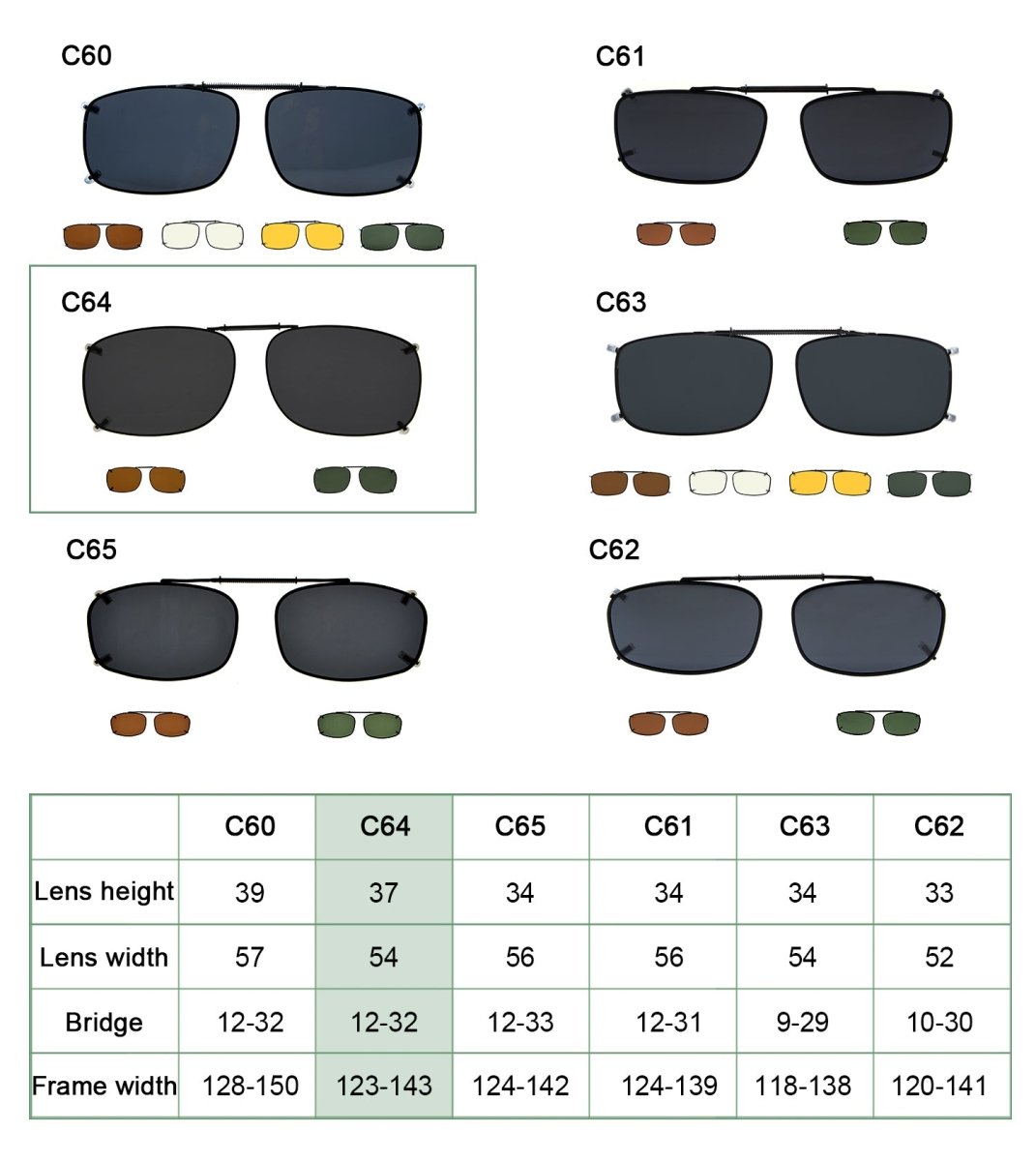 Gafas de sol polarizadas con clip 