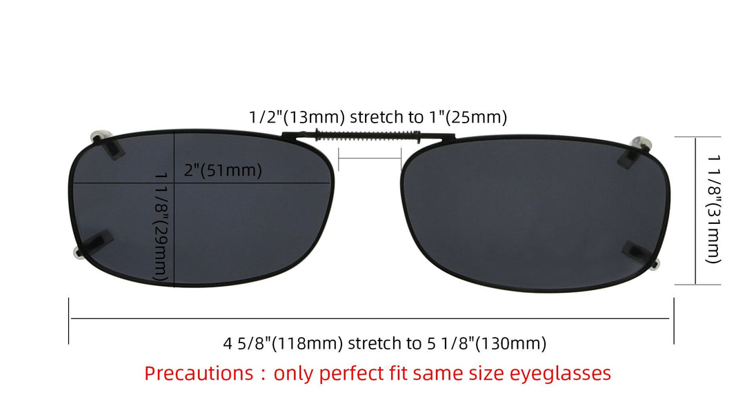 Metal Frame Polarized Lens Clip-on Sunglasses