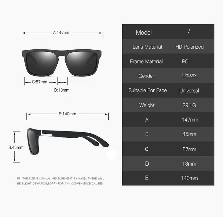 Square Polarized Sunglasses for Outdoor Sports | Driving | Golfing