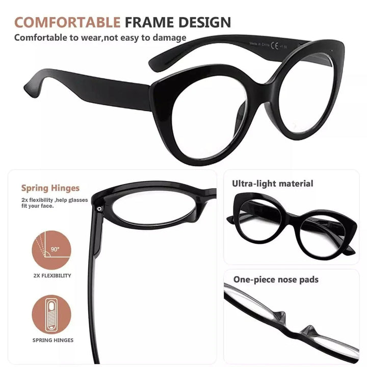 Oval Cat-eye Glasses for Women Chic Eyeglasses R2012