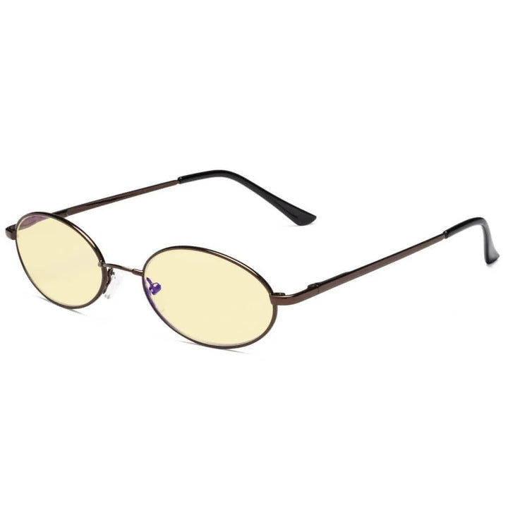 Oval Metal Blue Light Blocking Eyeglasses for Kids TMK1803