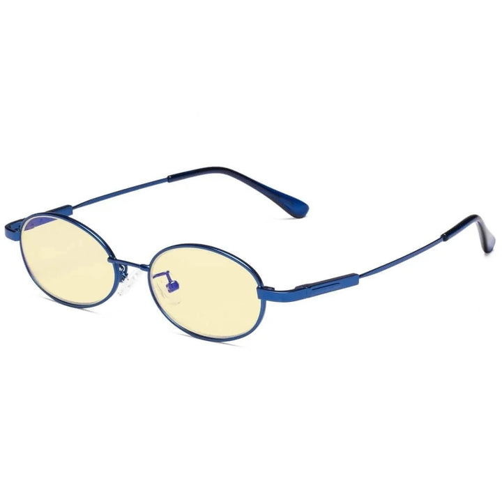 Oval Metal Blue Light Blocking Eyeglasses for Kids TMK1803