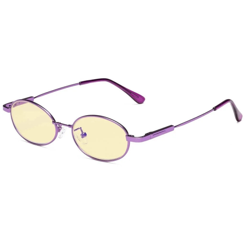 Oval Metal Blue Light Blocking Eyeglasses for Kids TMK1803