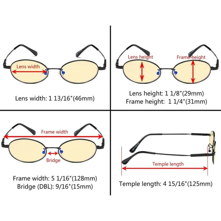 Oval Metal Blue Light Blocking Eyeglasses for Kids TMK1803