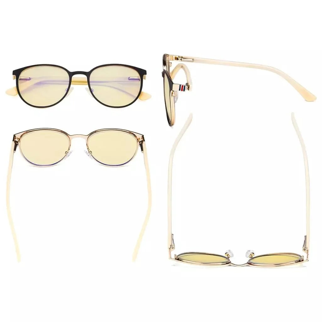 Oval Metal Blue Light Blocking Eyeglasses LX19004-BB60