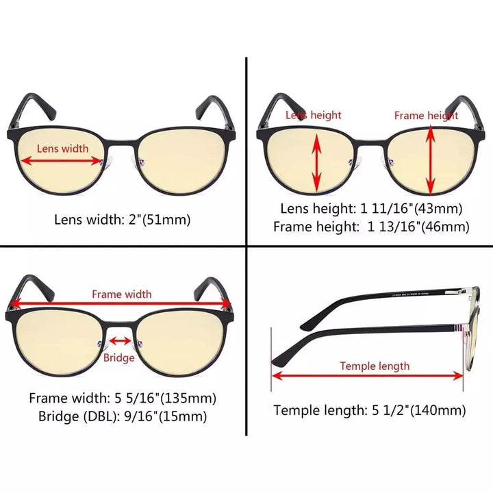 Oval Metal Blue Light Blocking Eyeglasses LX19004-BB60