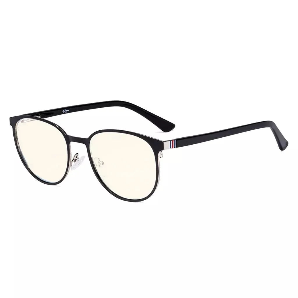 Oval Metal Blue Light Filter Eyeglasses LX19004-BB40