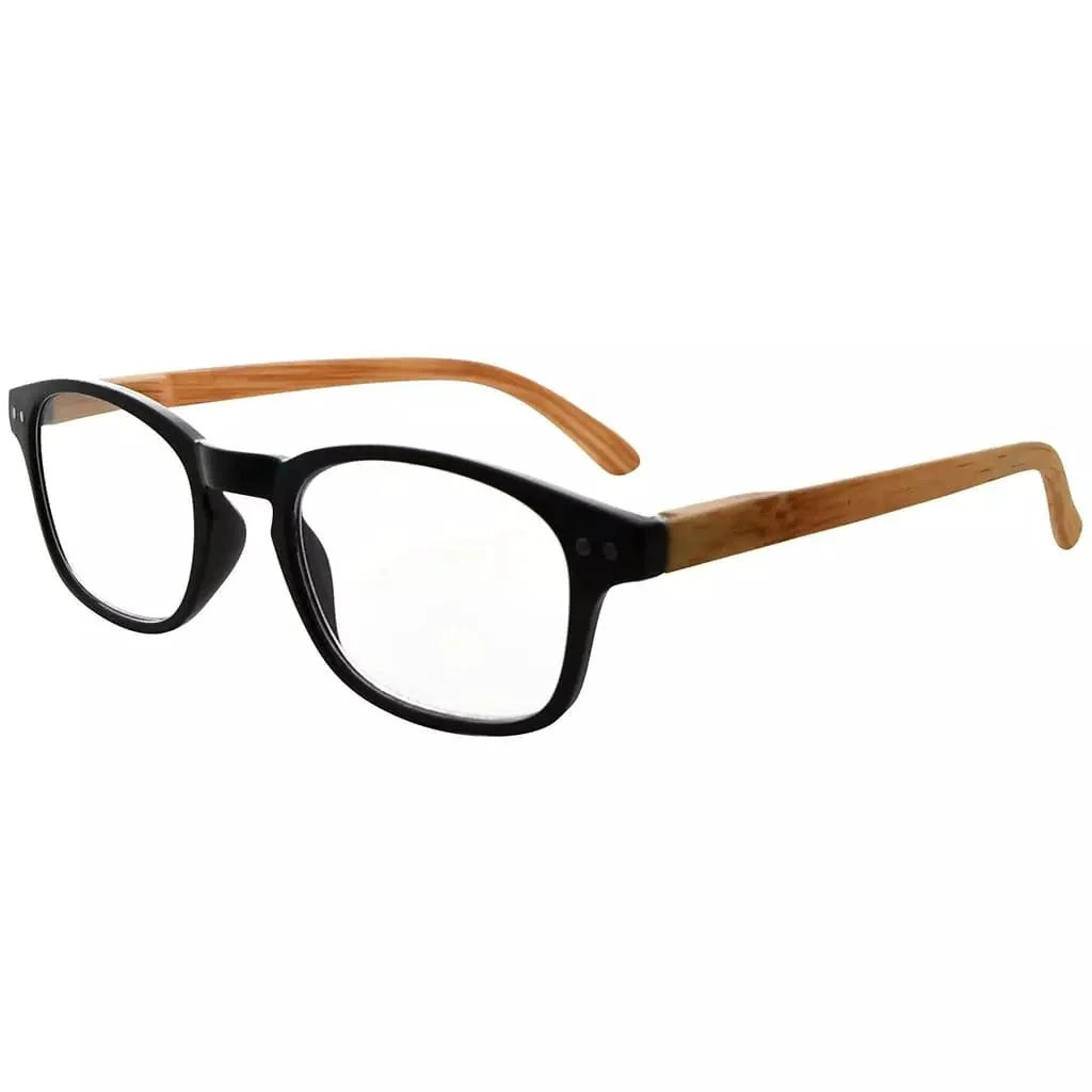 Oval Stylish Wood-Grain Printed Arms Reading Glasses R034