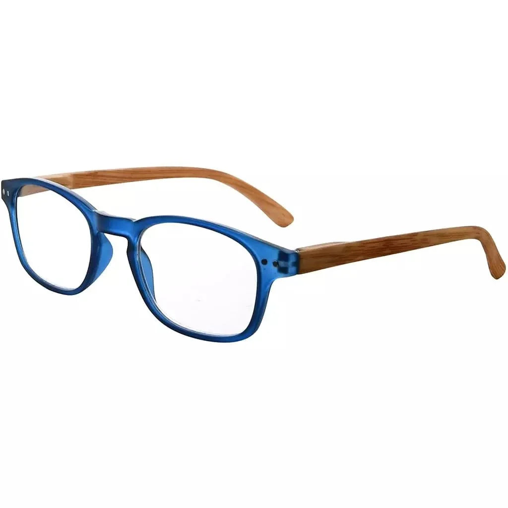 Oval Stylish Wood-Grain Printed Arms Reading Glasses R034