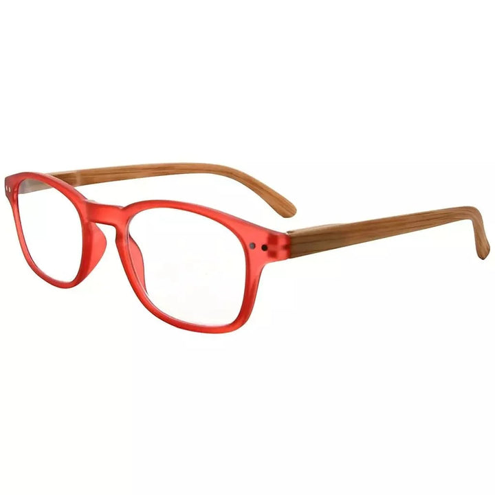 Oval Stylish Wood-Grain Printed Arms Reading Glasses R034
