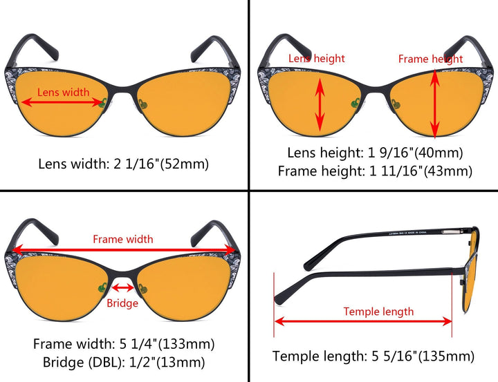 Cat-eye Design Blue Light Blocking Eyeglasses LX19044-BB98
