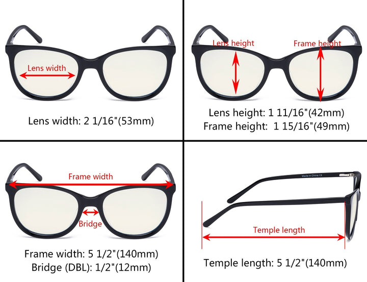 Fancy Blue Light Filter Eyeglasses BC1901-BB40