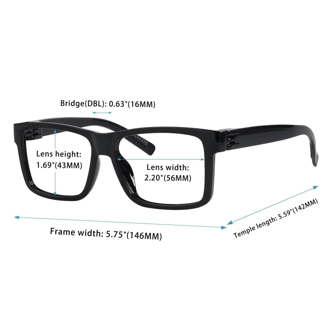 Oversized 30% Blue Light Blocking Metalless Eyeglasses