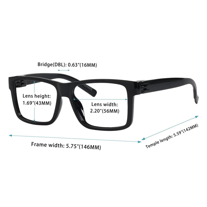 Oversized 30% Blue Light Blocking Metalless Eyeglasses