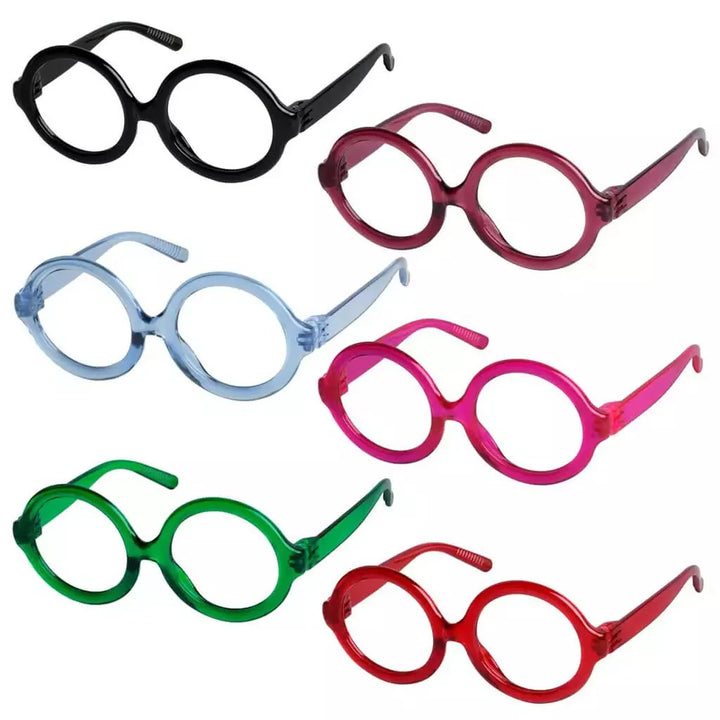 6 Pack 30% Blue Light Blocking Metalless Screwless Round Glasses R2313-B15