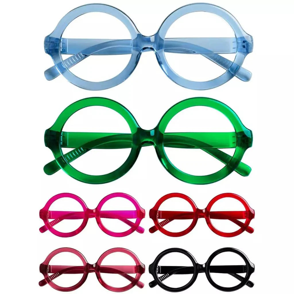 6 Pack 30% Blue Light Blocking Metalless Screwless Round Glasses R2313-B15