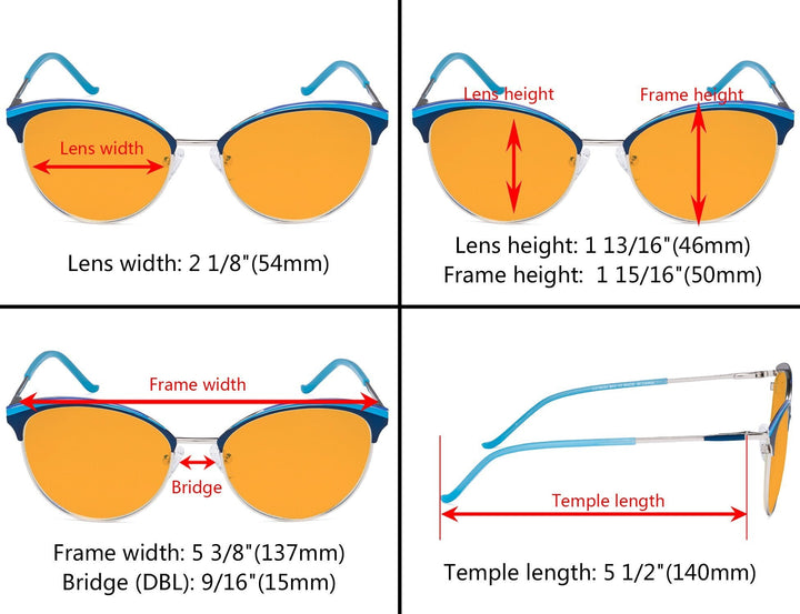 Oval Blue Light Blocking Eyeglasses LX19030-BB98