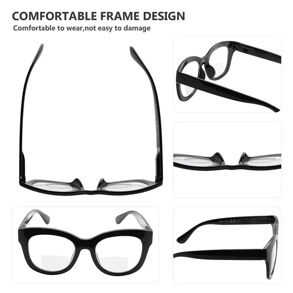 Oversized Square Trendy Bifocal Reading Glasses BR1555