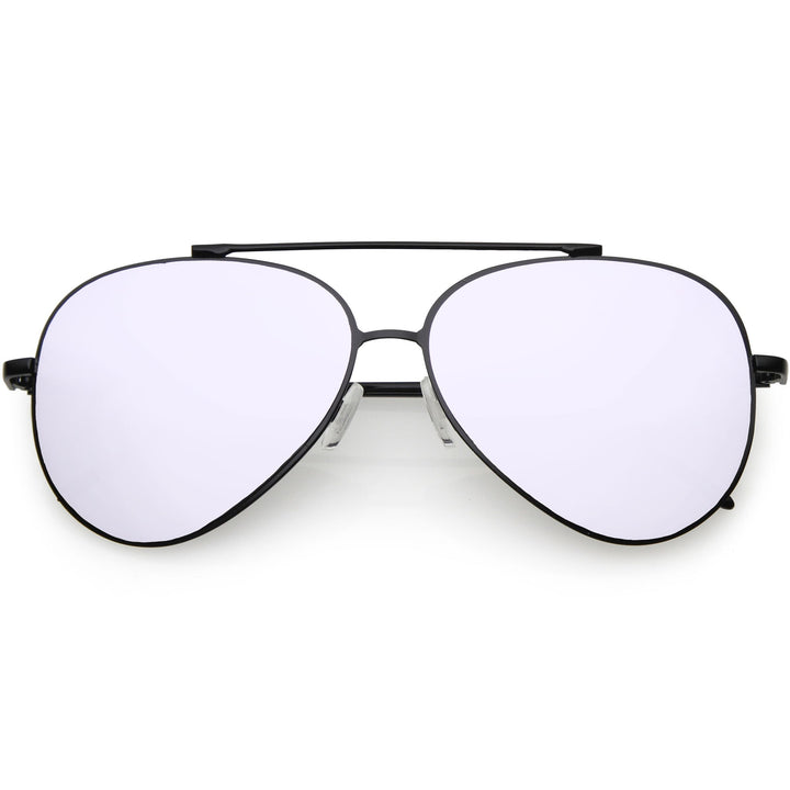 Retro Modern Mirrored Flat Lens Metal Aviator Sunglasses A318