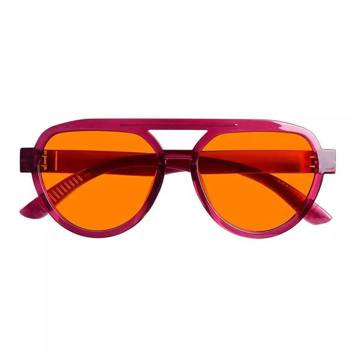 Pilot 100% Blue Blocking Glasses Orange Lens Metalless Screwless R2312-B98