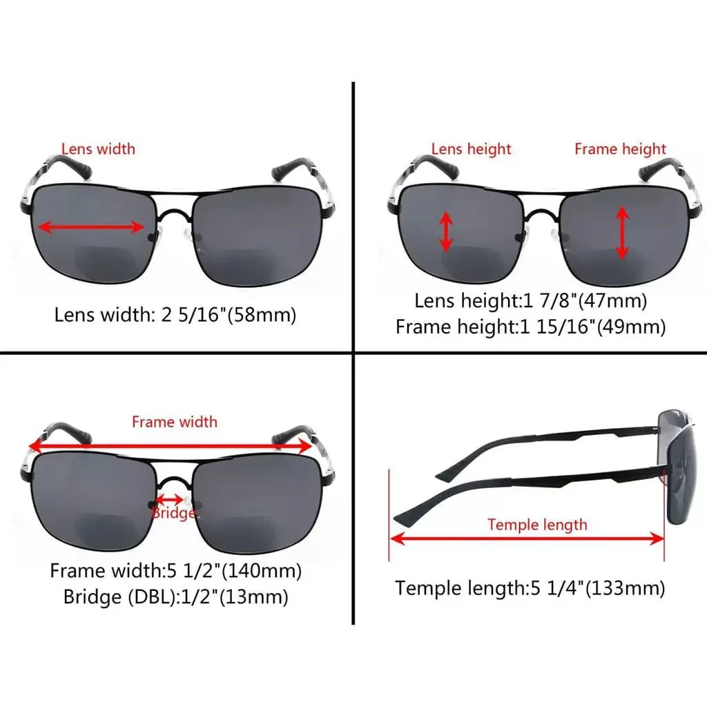 Pilot Style Bifocal Reading Sunglasses SG804