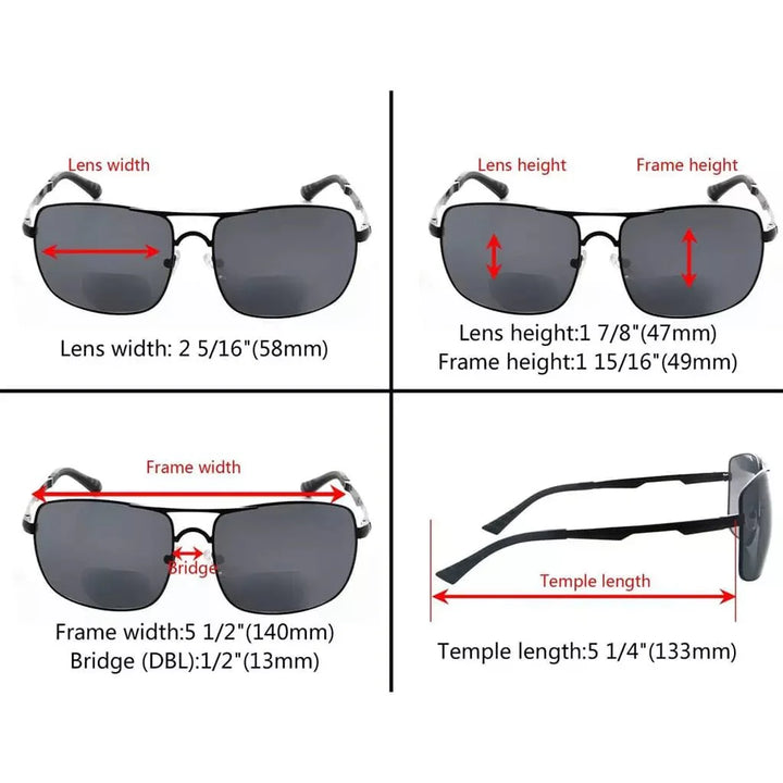 Pilot Style Bifocal Reading Sunglasses SG804