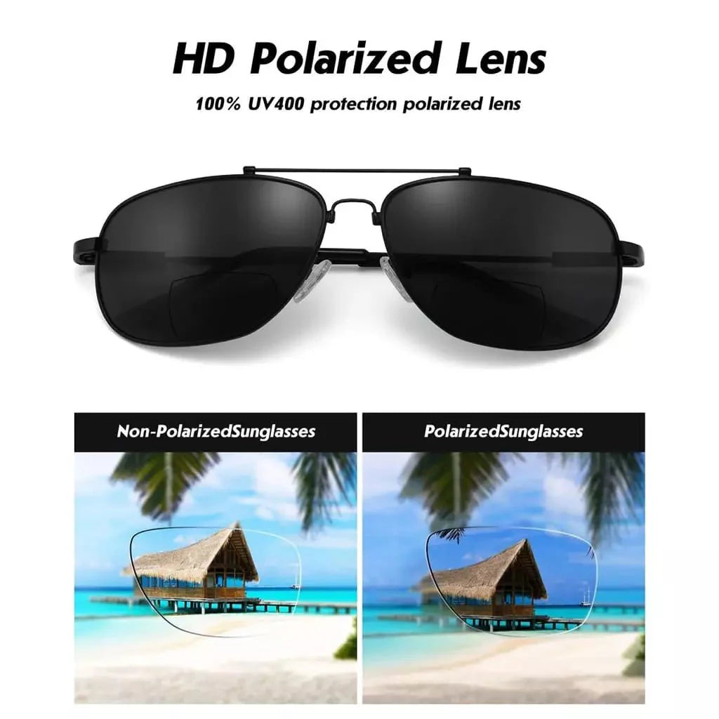 Pilot Style Metal Polarized Bifocal Sunglasses PGSG1803