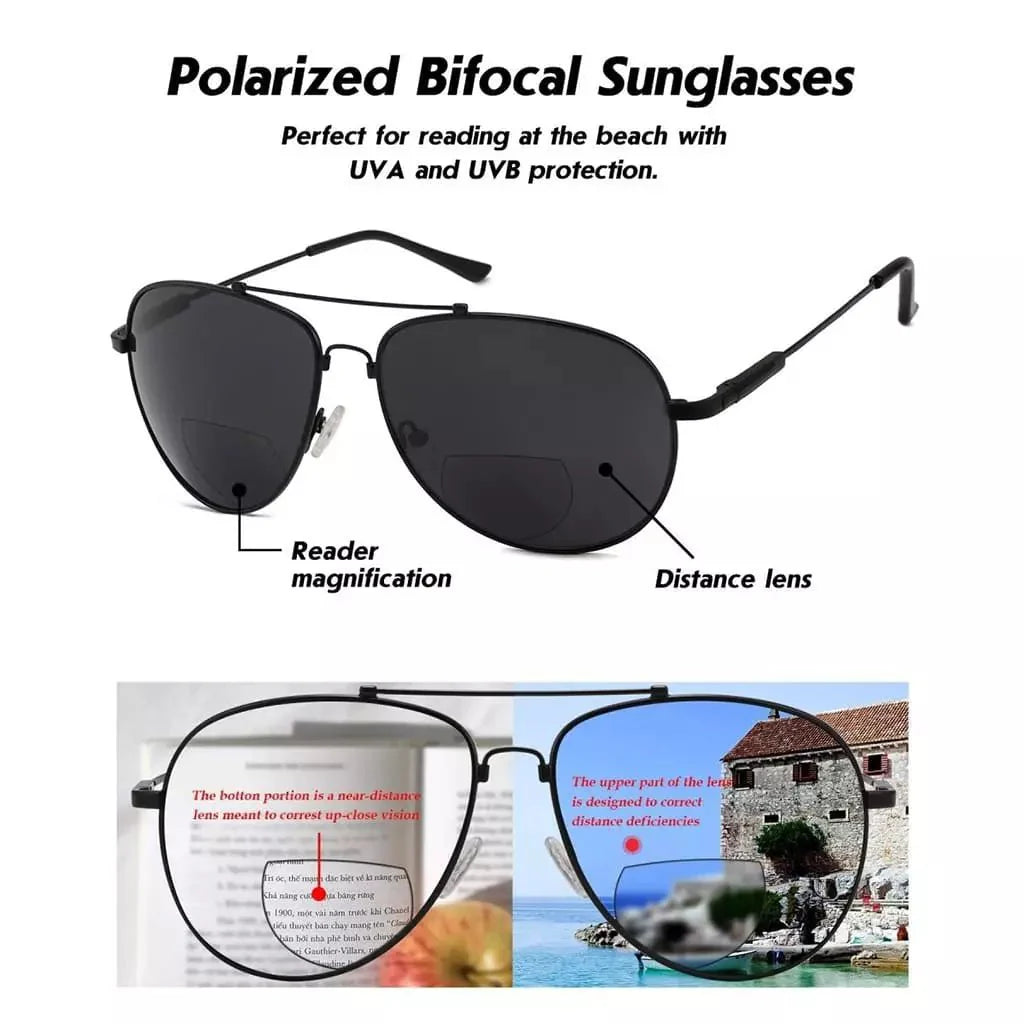 Pilot Style Polarized Bifocal Sunglasses PGSG1802