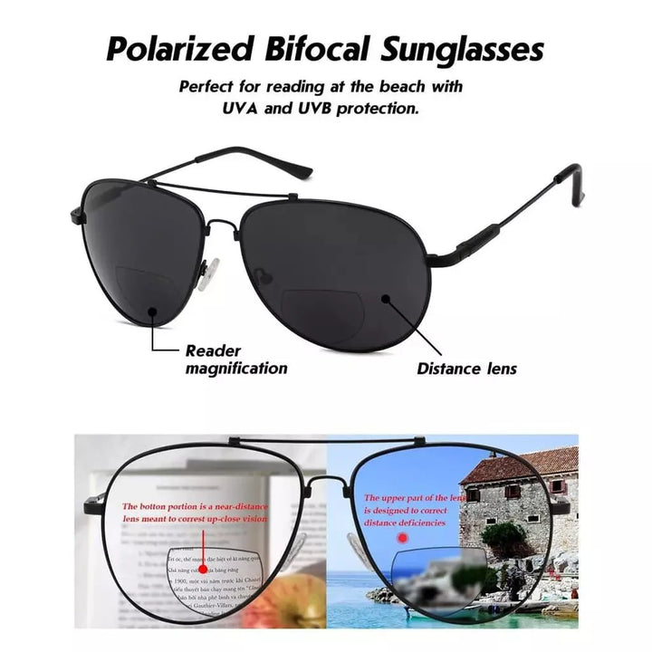 Pilot Style Polarized Bifocal Sunglasses PGSG1802