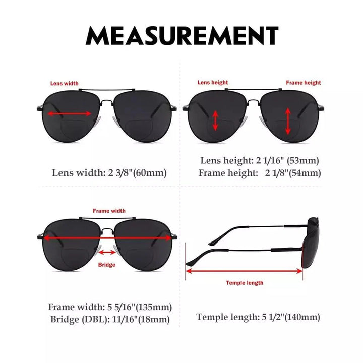 Pilot Style Polarized Bifocal Sunglasses PGSG1802