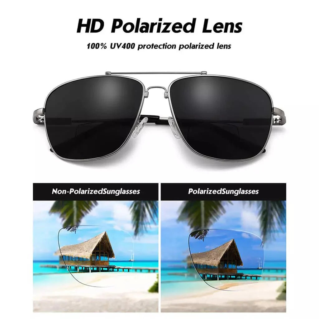 Pilot Style Polarized Bifocal Sunglasses Readers PGSG1801