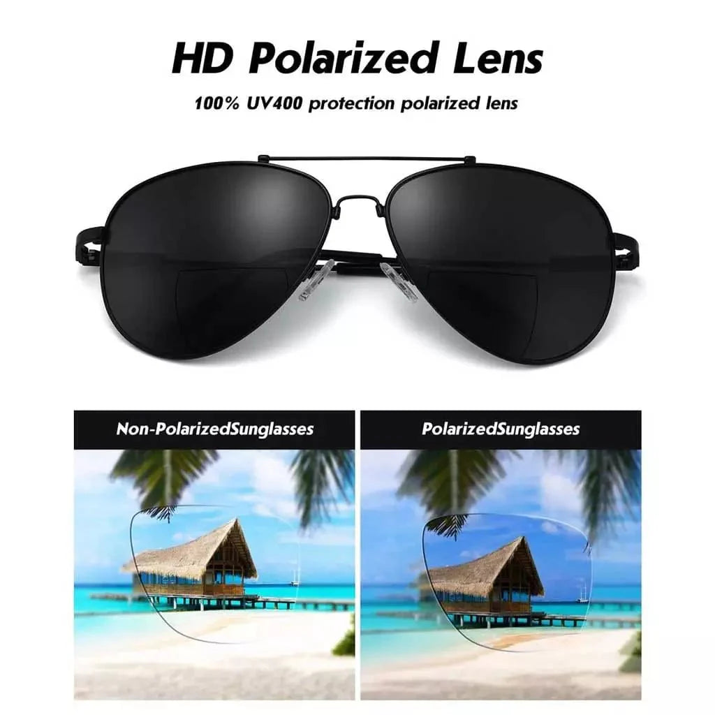 Polarized Bifocal Sunglasses Pilot Style Readers PGSG1804