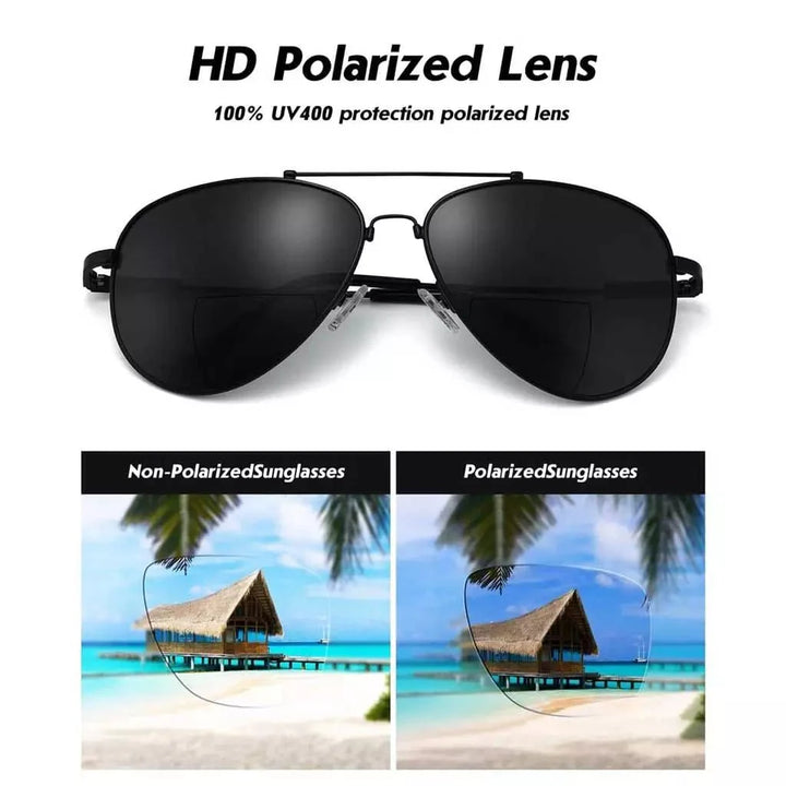 Polarized Bifocal Sunglasses Pilot Style Readers PGSG1804