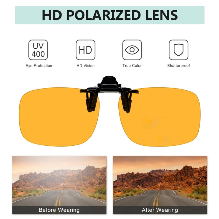 Polarized Clip on Flip up Night Driving Glasses JQ3 (58MMX40MM)