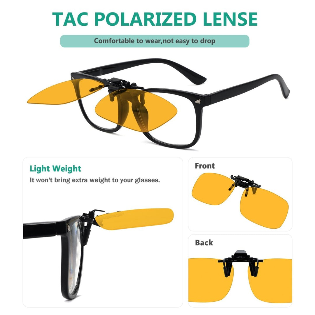 Polarized Clip on Flip up Night Driving Glasses JQ3 (58MMX40MM)