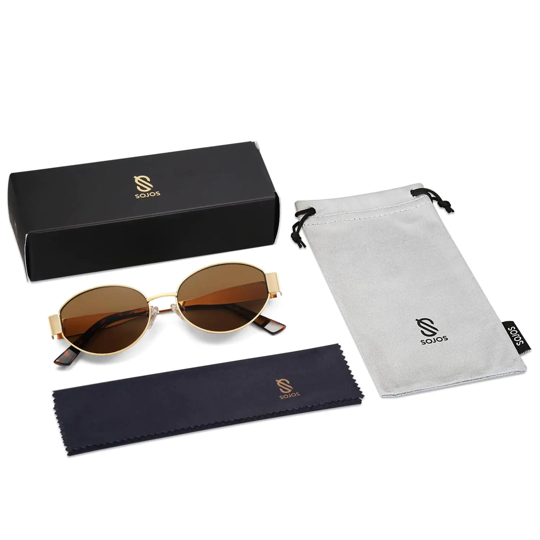Retro Oval Sunglasses with UV400 Protection