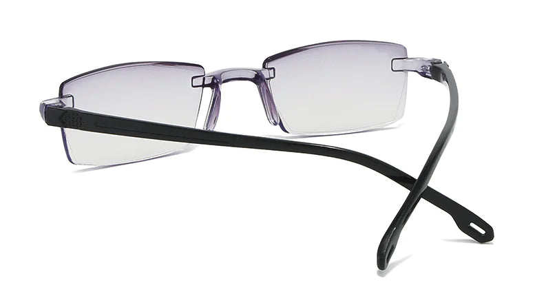 4-Pack Men's Rectangular Rimless Blue Light Blocking Reading Glasses