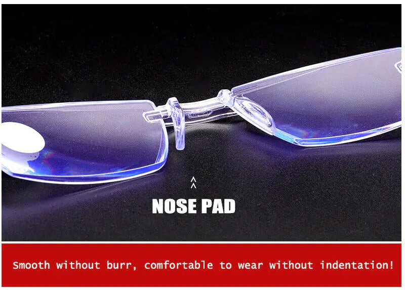 4-Pack Men's Rectangular Rimless Blue Light Blocking Reading Glasses