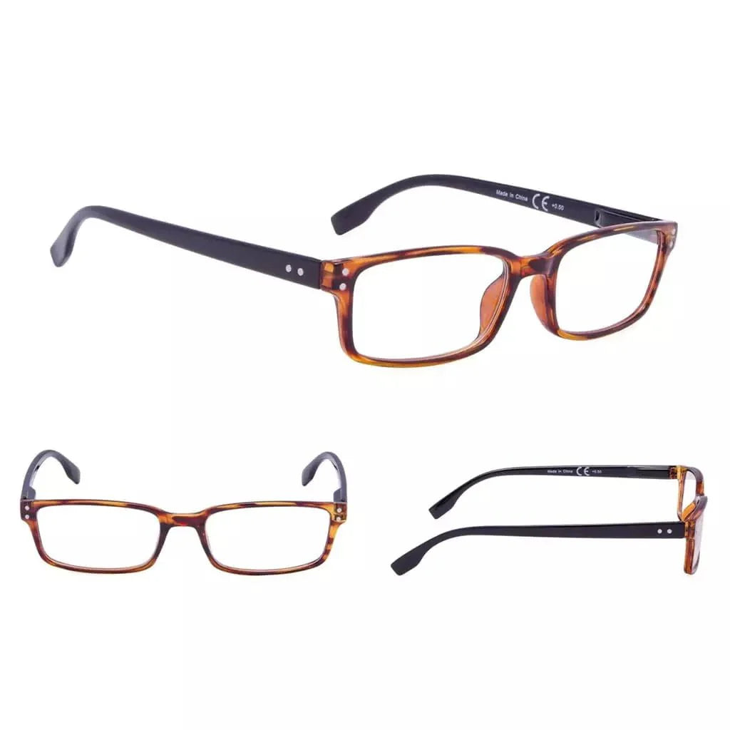READING GLASSES 3 Pack Stylish Rectangle Readers 3-R097