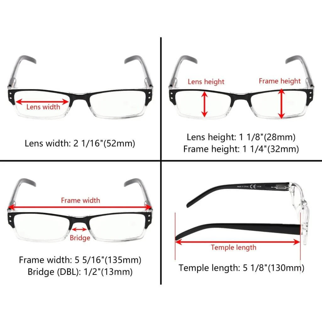 READING GLASSES 4 Pack Include Sunshine Readers 3-R012