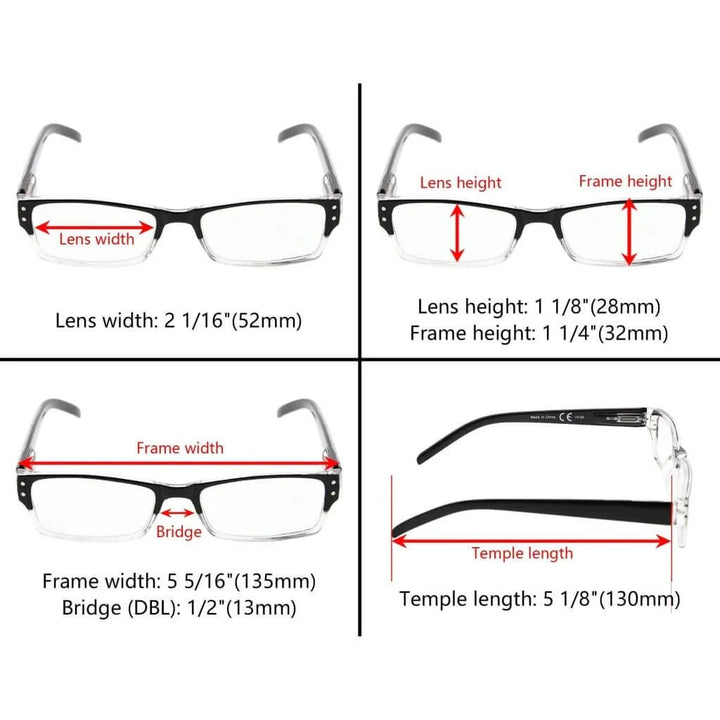 READING GLASSES 4 Pack Include Sunshine Readers 3-R012