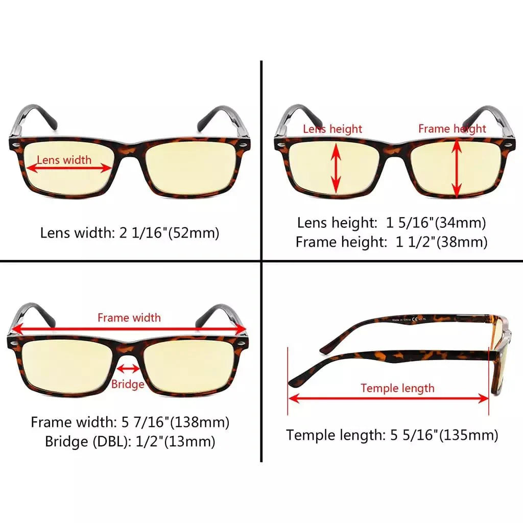 Rectangle Blue Light Blocking Reading Glasses TMCG899-6