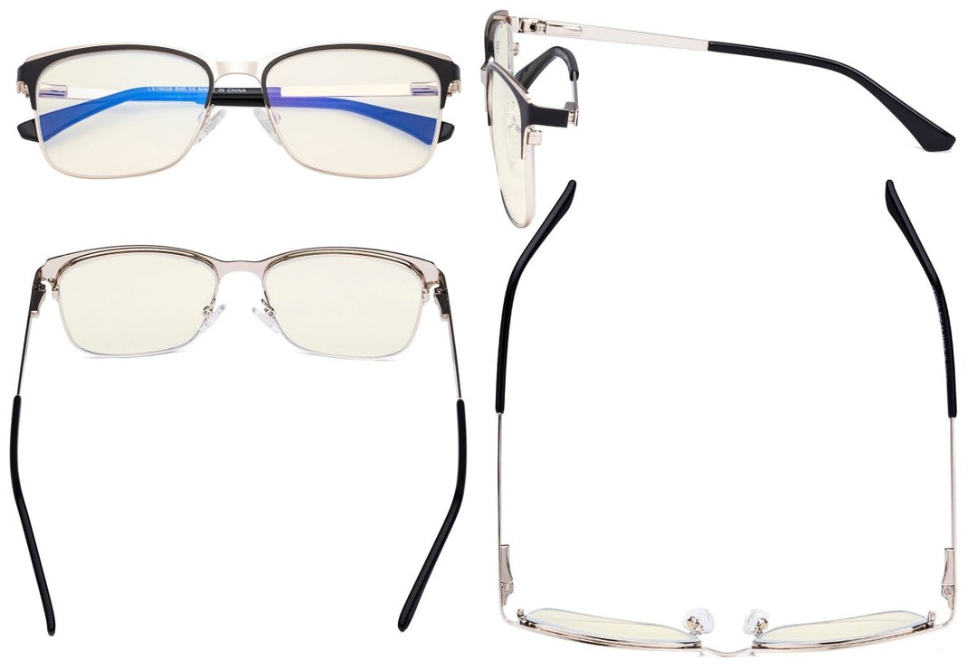 Rectangle Blue Light Filter Eyeglasses LX19039-BB40